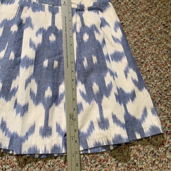Vineyard Vines Blue White Ikat Tie Dye Print Pleated Short Skirt Size 4 - Picture 9 of 9